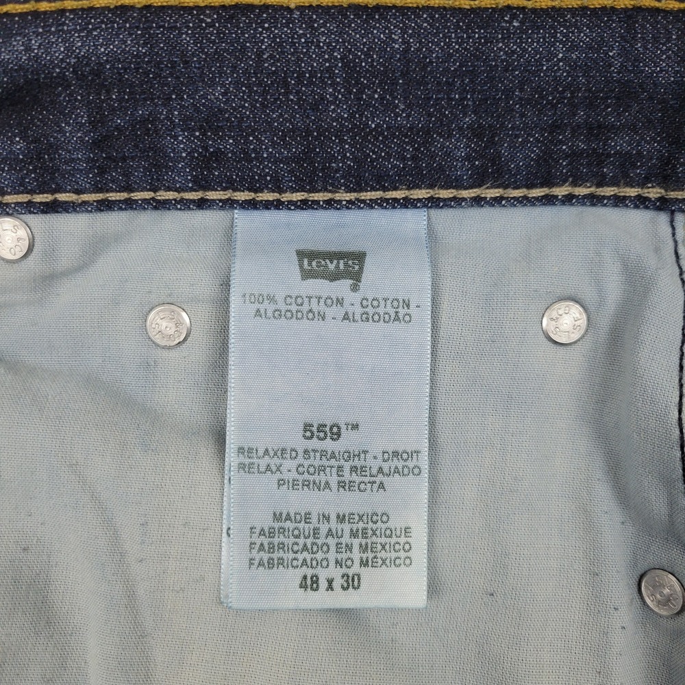 Levis 559 Relaxed Straight Jeans Mens 48x30 Blue Cotton Denim Mexico Y2K Retro - Picture 8 of 11